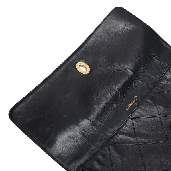 シャネル デカココマーク ビコローレ チェーン ショルダーバッグ ブラック ラムスキン レディース CHANEL 【中古】