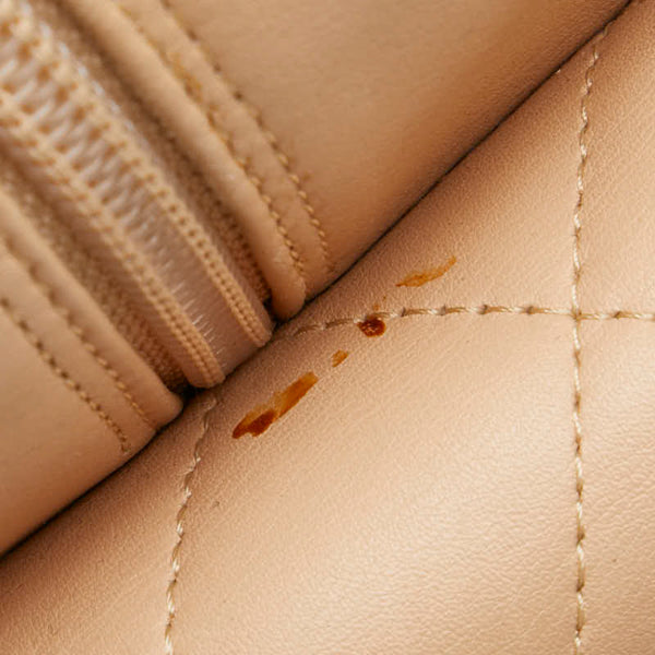 シャネル カンボンライン ショルダーバッグ ハンドバッグ ベージュ ブラック レザー レディース CHANEL 【中古】