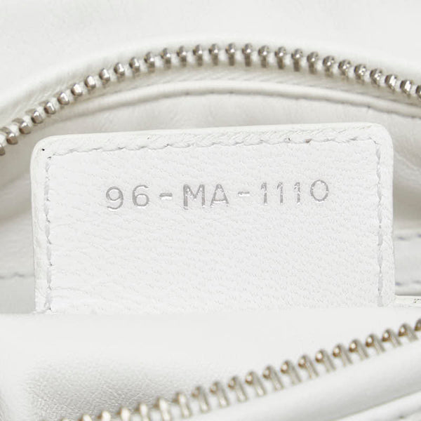 ディオール レディディオール カナ―ジュ ツイード ハンドバッグ ホワイト マルチカラー キャンバス レザー レディース Dior 【中古】
