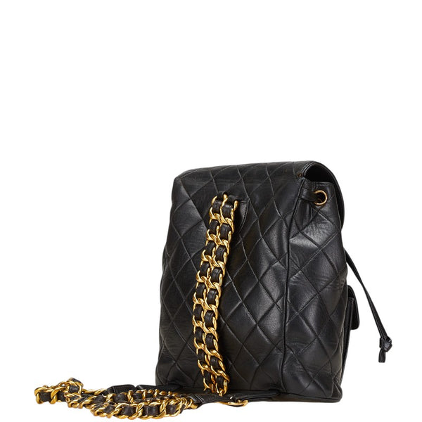 シャネル マトラッセ ココマーク ゴールド金具 チェーン リュック バックパック ブラック ラムスキン レディース CHANEL 【中古】
