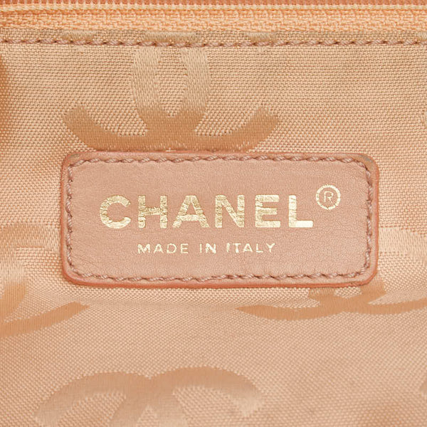シャネル ココマーク チェーン トートバッグ ピンク ラフィア レザー レディース CHANEL 【中古】