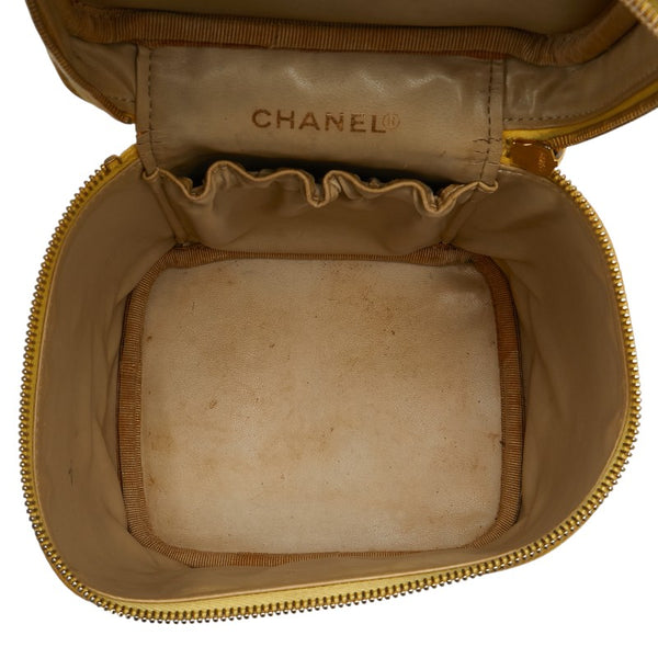 シャネル ココマーク バニティバッグ イエロー キャビアスキン レディース CHANEL 【中古】