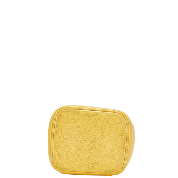 シャネル ココマーク バニティバッグ イエロー キャビアスキン レディース CHANEL 【中古】