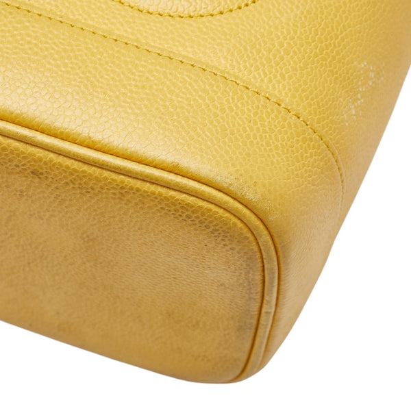 シャネル ココマーク バニティバッグ イエロー キャビアスキン レディース CHANEL 【中古】