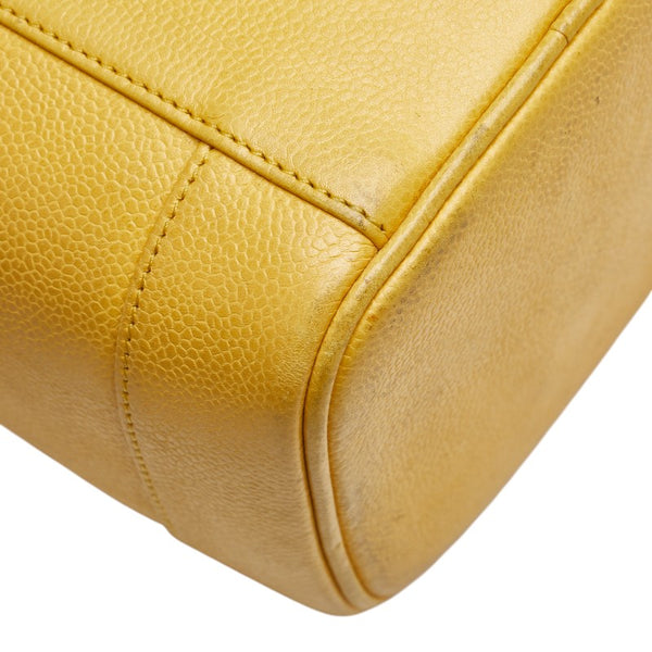 シャネル ココマーク バニティバッグ イエロー キャビアスキン レディース CHANEL 【中古】