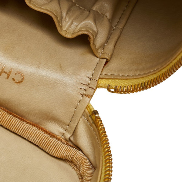 シャネル ココマーク バニティバッグ イエロー キャビアスキン レディース CHANEL 【中古】