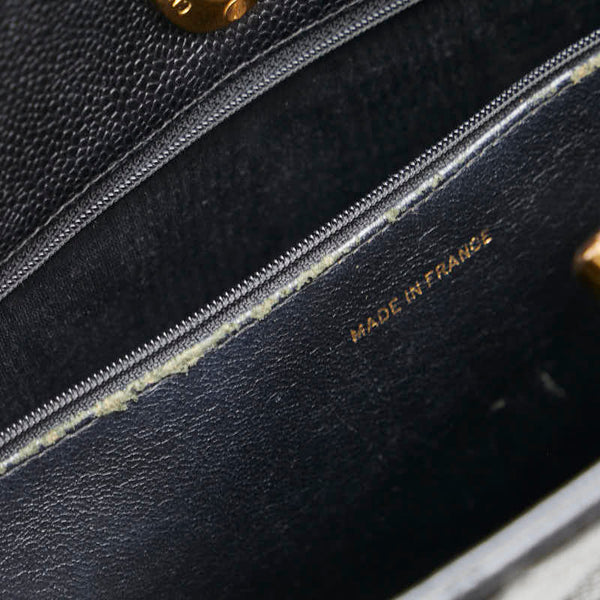 シャネル マトラッセ ココマーク チェーン トートバッグ ワンショルダーバッグ ブラック キャビアスキン レディース CHANEL 【中古】