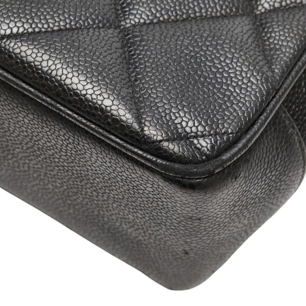 シャネル マトラッセ ココマーク チェーン トートバッグ ワンショルダーバッグ ブラック キャビアスキン レディース CHANEL 【中古】