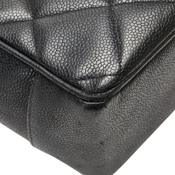 シャネル マトラッセ ココマーク チェーン トートバッグ ワンショルダーバッグ ブラック キャビアスキン レディース CHANEL 【中古】