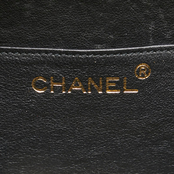 シャネル シェブロン Vステッチ ショルダーバッグ ブラック ラムスキン レディース CHANEL 【中古】