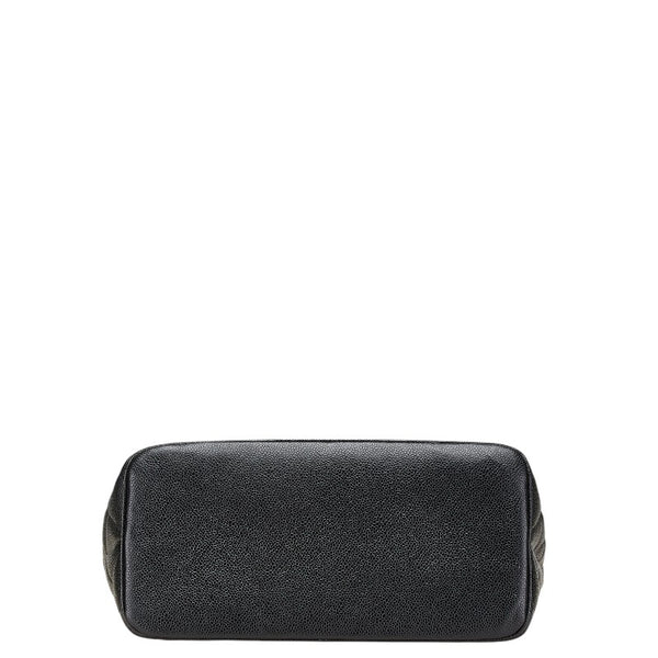 シャネル マトラッセ 復刻トート ココマーク トートバッグ ブラック シルバー キャビアスキン レディース CHANEL 【中古】