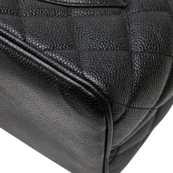 シャネル マトラッセ 復刻トート ココマーク トートバッグ ブラック シルバー キャビアスキン レディース CHANEL 【中古】