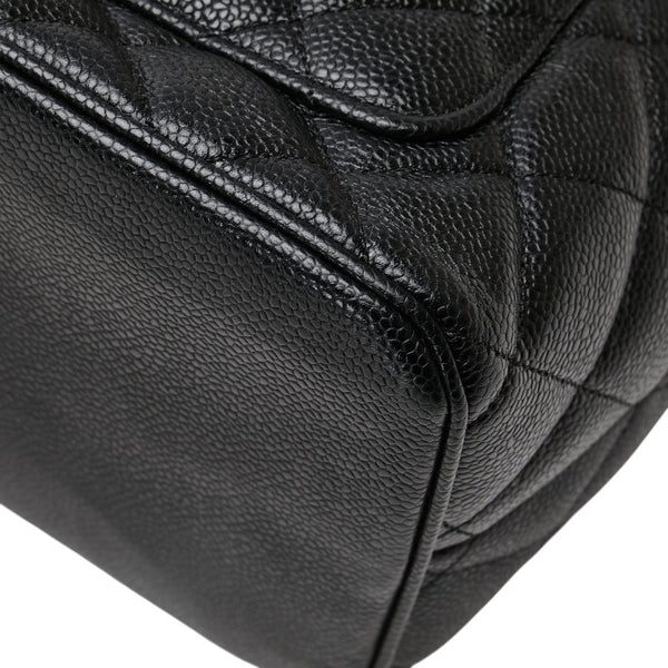 シャネル マトラッセ 復刻トート ココマーク トートバッグ ブラック シルバー キャビアスキン レディース CHANEL 【中古】