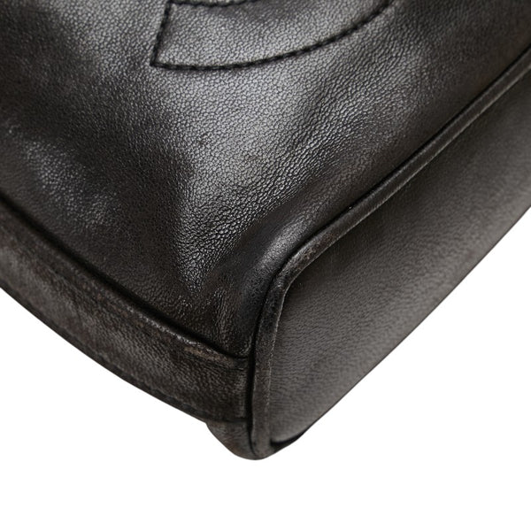 シャネル ココマーク チェーン ショルダーバッグ ブラック ラムスキン レディース CHANEL 【中古】