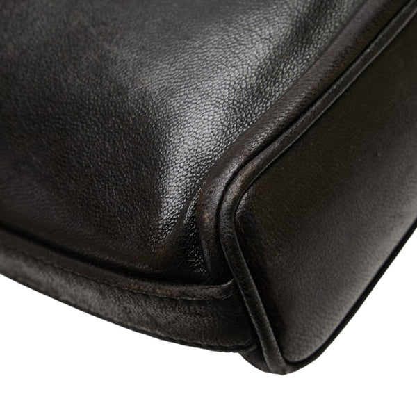 シャネル ココマーク チェーン ショルダーバッグ ブラック ラムスキン レディース CHANEL 【中古】