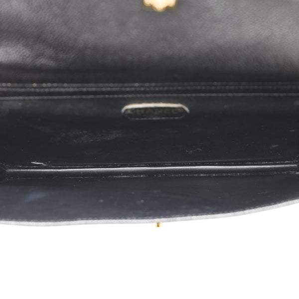 シャネル ココマーク ビジネスバッグ ブリーフケース ブラック キャビアスキン メンズ CHANEL 【中古】