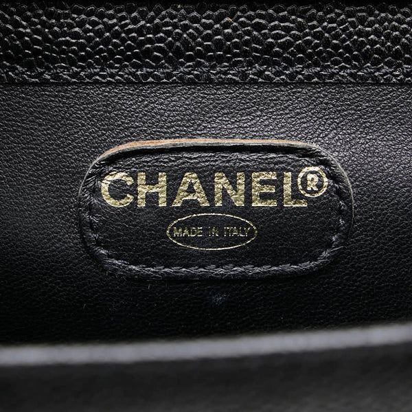 シャネル ココマーク ビジネスバッグ ブリーフケース ブラック キャビアスキン メンズ CHANEL 【中古】