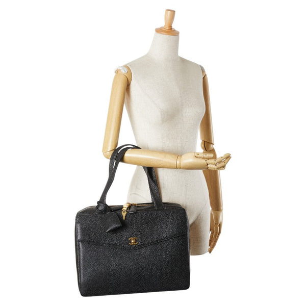 シャネル ココマーク ビジネスバッグ ブリーフケース ブラック キャビアスキン メンズ CHANEL 【中古】