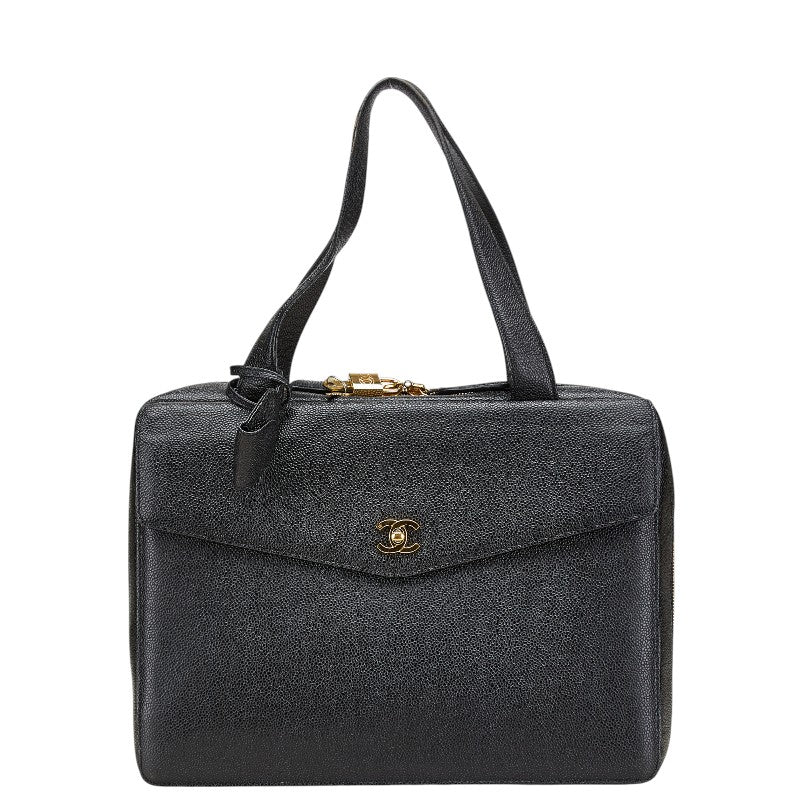 シャネル ココマーク ビジネスバッグ ブリーフケース ブラック キャビアスキン メンズ CHANEL 【中古】