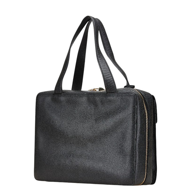 シャネル ココマーク ビジネスバッグ ブリーフケース ブラック キャビアスキン メンズ CHANEL 【中古】