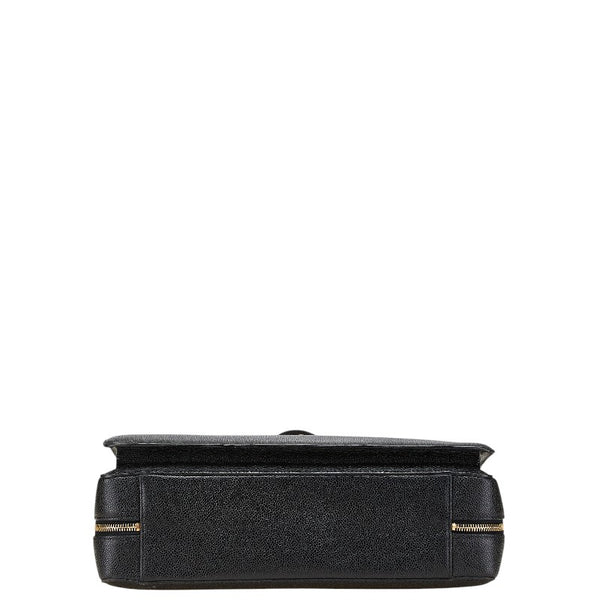 シャネル ココマーク ビジネスバッグ ブリーフケース ブラック キャビアスキン メンズ CHANEL 【中古】