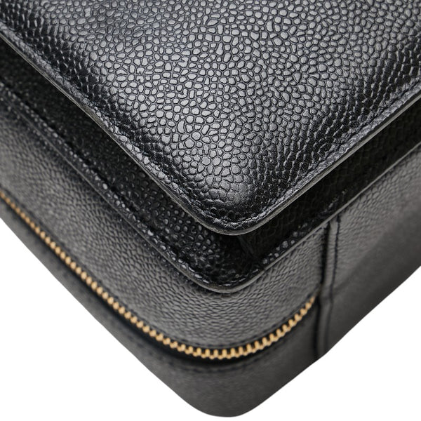シャネル ココマーク ビジネスバッグ ブリーフケース ブラック キャビアスキン メンズ CHANEL 【中古】