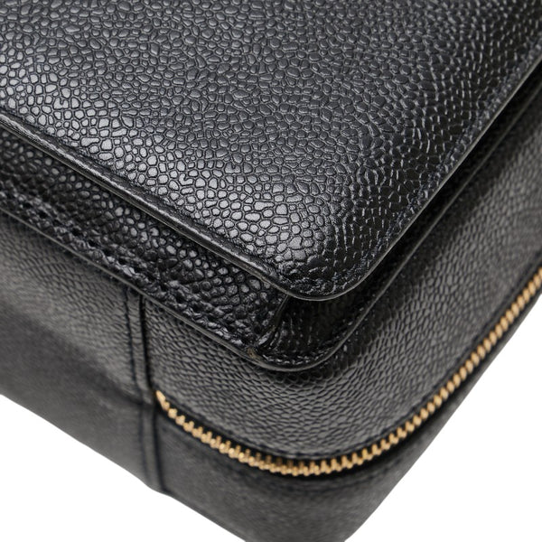 シャネル ココマーク ビジネスバッグ ブリーフケース ブラック キャビアスキン メンズ CHANEL 【中古】