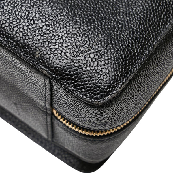 シャネル ココマーク ビジネスバッグ ブリーフケース ブラック キャビアスキン メンズ CHANEL 【中古】