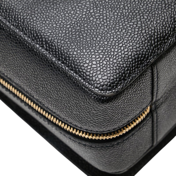 シャネル ココマーク ビジネスバッグ ブリーフケース ブラック キャビアスキン メンズ CHANEL 【中古】