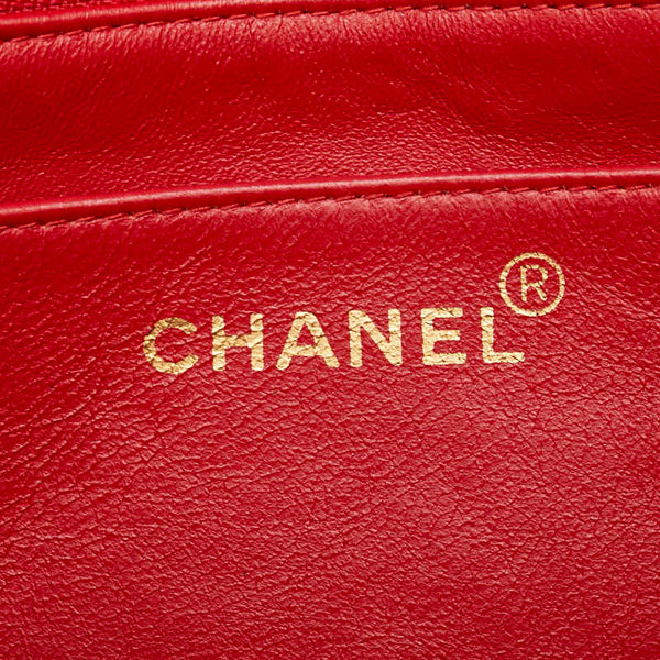 シャネル シェブロン V字ステッチ ココマーク ハンドバッグ ショルダーバッグ 2WAY レッド ラムスキン レディース CHANEL 【中古】