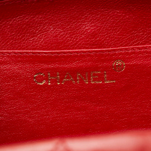 シャネル マトラッセ ココマーク ポーチ レッド ラムスキン レディース CHANEL 【中古】
