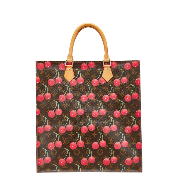 ルイ ヴィトン ×村上隆 モノグラム チェリー サックプラ トートバッグ M95010 ブラウン PVC レザー レディース LOUIS VUITTON 【中古】