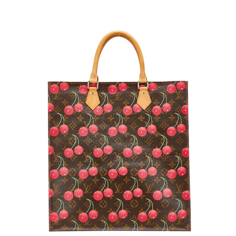 ルイ ヴィトン ×村上隆 モノグラム チェリー サックプラ トートバッグ M95010 ブラウン PVC レザー レディース LOUIS VUITTON 【中古】