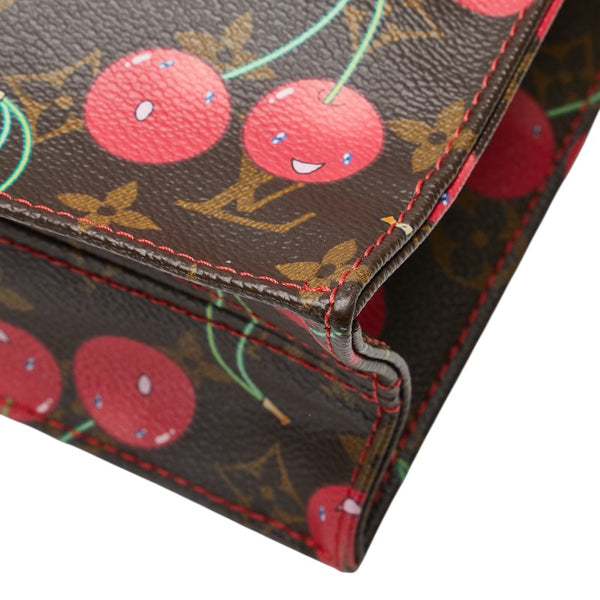 ルイ ヴィトン ×村上隆 モノグラム チェリー サックプラ トートバッグ M95010 ブラウン PVC レザー レディース LOUIS VUITTON 【中古】