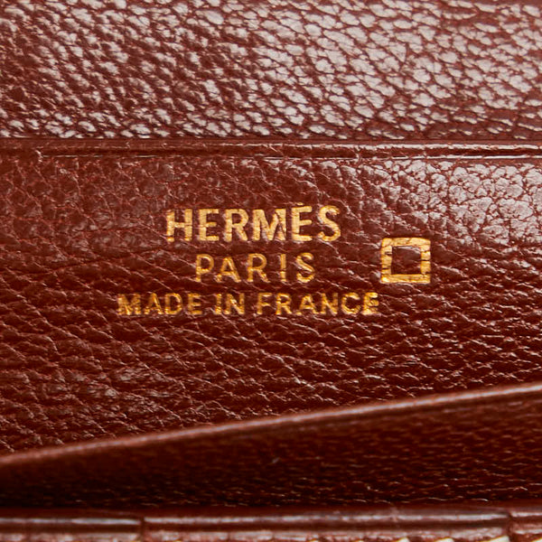 エルメス ベアン 長財布 ブラウン アリゲーター レディース HERMES 【中古】