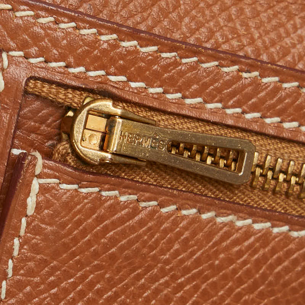 エルメス ベアン スフレ 二つ折り財布 ブラウン ヴォーエプソン レディース HERMES 【中古】