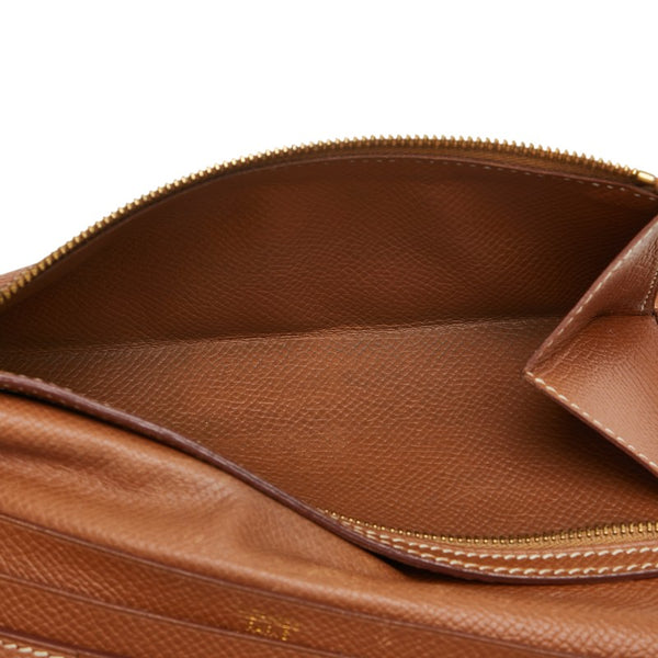 エルメス ベアン スフレ 二つ折り財布 ブラウン ヴォーエプソン レディース HERMES 【中古】