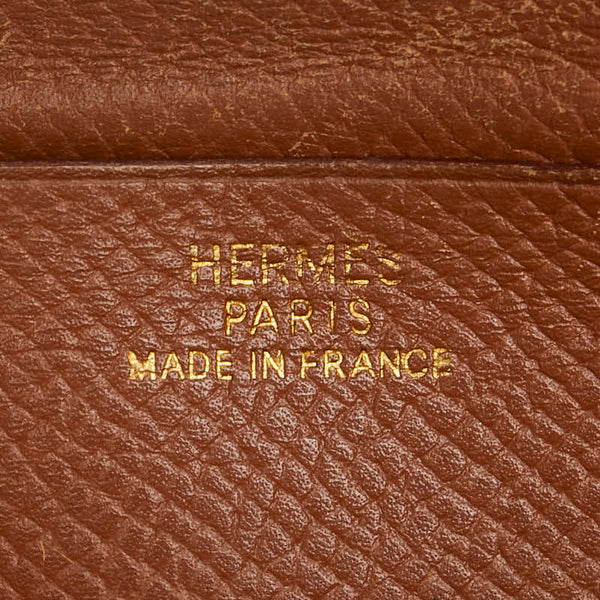 エルメス ベアン スフレ 二つ折り財布 ブラウン ヴォーエプソン レディース HERMES 【中古】