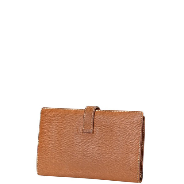 エルメス ベアン スフレ 二つ折り財布 ブラウン ヴォーエプソン レディース HERMES 【中古】