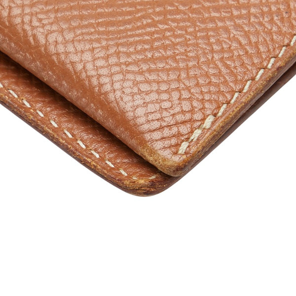 エルメス ベアン スフレ 二つ折り財布 ブラウン ヴォーエプソン レディース HERMES 【中古】