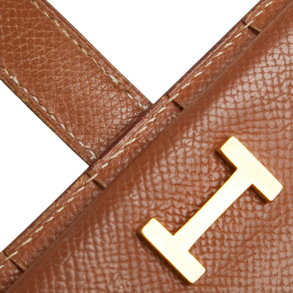 エルメス ベアン スフレ 二つ折り財布 ブラウン ヴォーエプソン レディース HERMES 【中古】