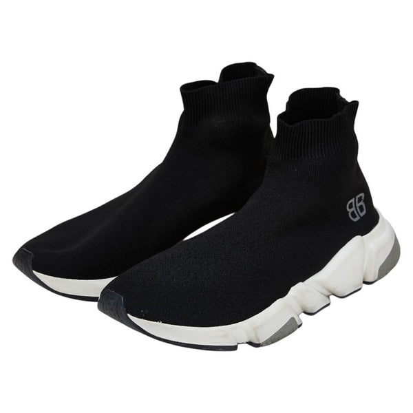 バレンシアガ スピードトレーナー スニーカー サイズ：40 ブラック ホワイト ラバー ファブリック メンズ BALENCIAGA 【中古】