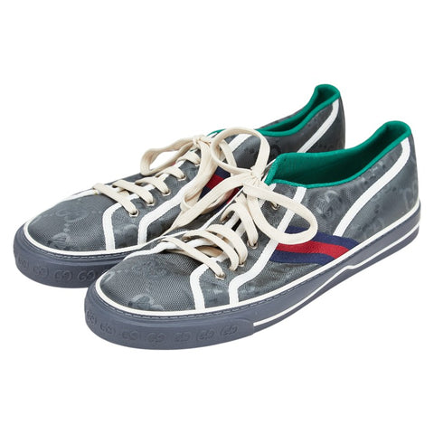 グッチ ウェブライン テニス 1977 スニーカー サイズ：11 グレー マルチカラー キャンバス メンズ GUCCI 【中古】