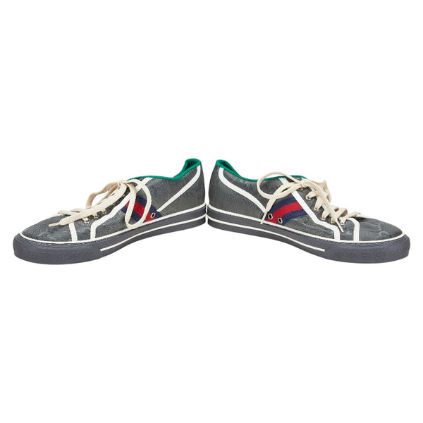 グッチ ウェブライン テニス 1977 スニーカー サイズ：11 グレー マルチカラー キャンバス メンズ GUCCI 【中古】
