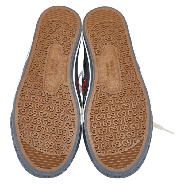 グッチ ウェブライン テニス 1977 スニーカー サイズ：11 グレー マルチカラー キャンバス メンズ GUCCI 【中古】