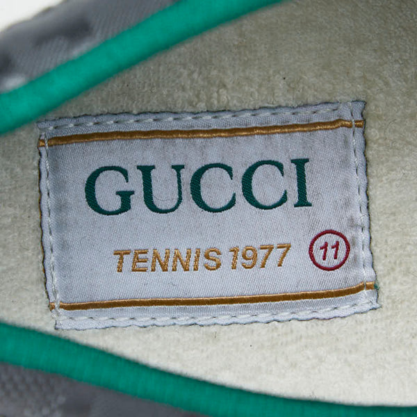 グッチ ウェブライン テニス 1977 スニーカー サイズ：11 グレー マルチカラー キャンバス メンズ GUCCI 【中古】