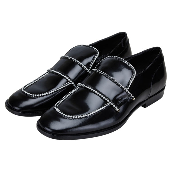 ジミーチュウ TALIB ローファー サイズ：43 ブラック ホワイト レザー メンズ JIMMY CHOO 【中古】