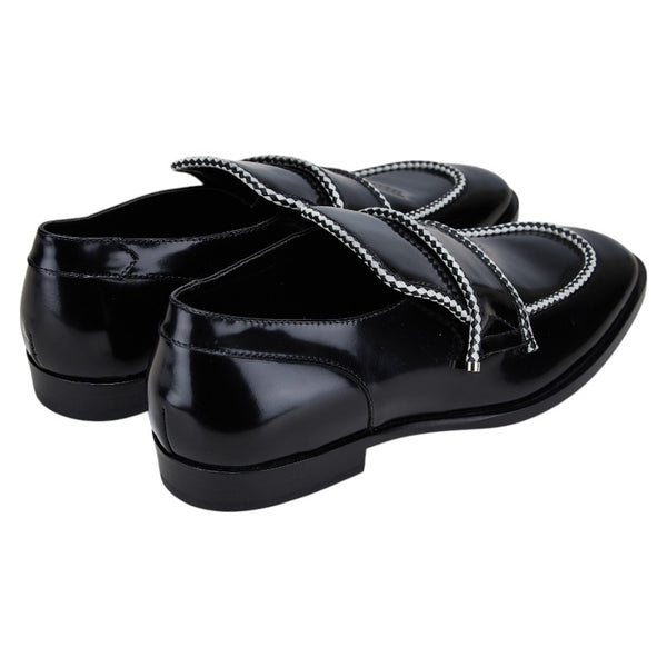 ジミーチュウ TALIB ローファー サイズ：43 ブラック ホワイト レザー メンズ JIMMY CHOO 【中古】