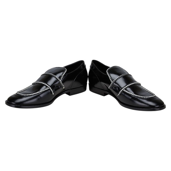 ジミーチュウ TALIB ローファー サイズ：43 ブラック ホワイト レザー メンズ JIMMY CHOO 【中古】