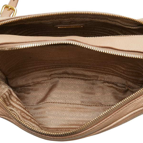 プラダ ショルダーバッグ ベージュ レザー レディース PRADA 【中古】